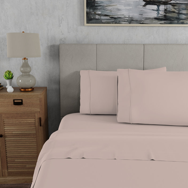 Blush Cotton Percale Twin Sheet Set