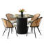 Ensemble de table de salle à manger 4 personnes Copple avec table ronde de 41,5 po et 4 fauteuils bouclés rembourrés-103707482