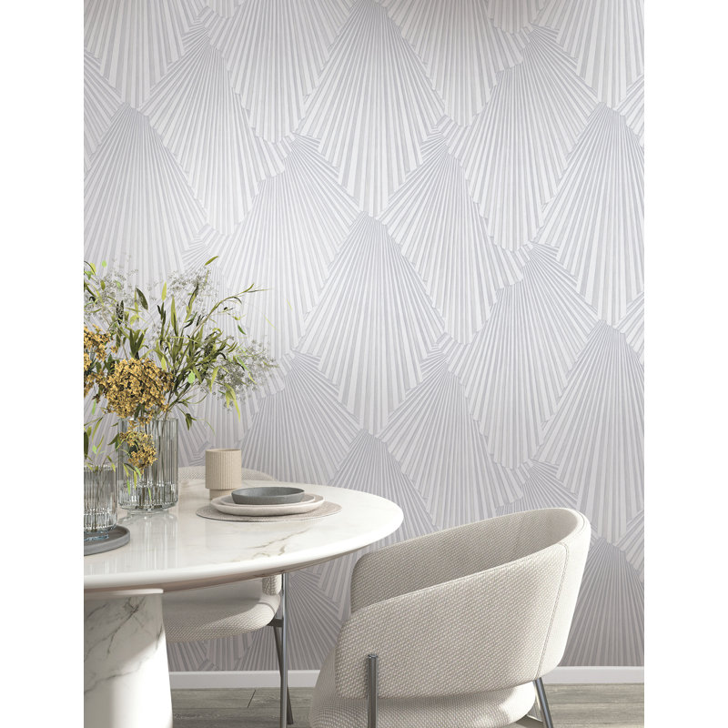 Papier peint géométrique blanc cassé Lumiere