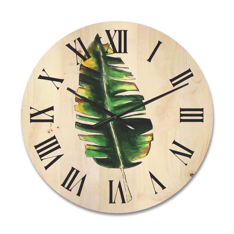 Horloge murale simple feuille de bananier, Moyen