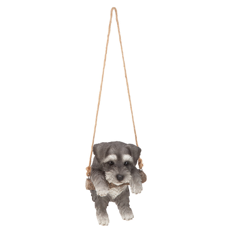 Décoration murale suspendue schnauzer chiot on a perchoir dog