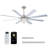 65 in. Brushed Nickel 8-Blade Silver Download Mount Fandelier Ceiling Fan with LED Light, Remote and APP Control-208690560
