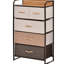 Commode de rangement 5 chambres. Fournissez amplement 3 grands et 2 petits tiroirs. Conception pliable pour économiser de l'espace. Structure en acier et bois. Fonction de surmatelas. Dimensions: l 22,75 po x P 11,5 po x H 39 po