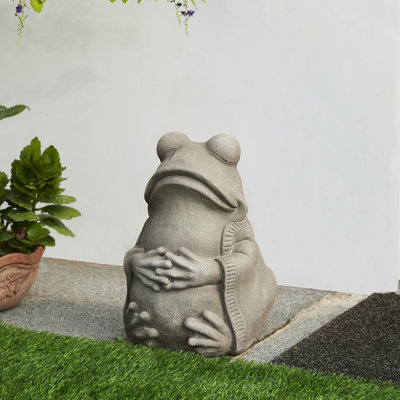 Statue de jardin grenouille de style zen de 16,75 po H MGO
