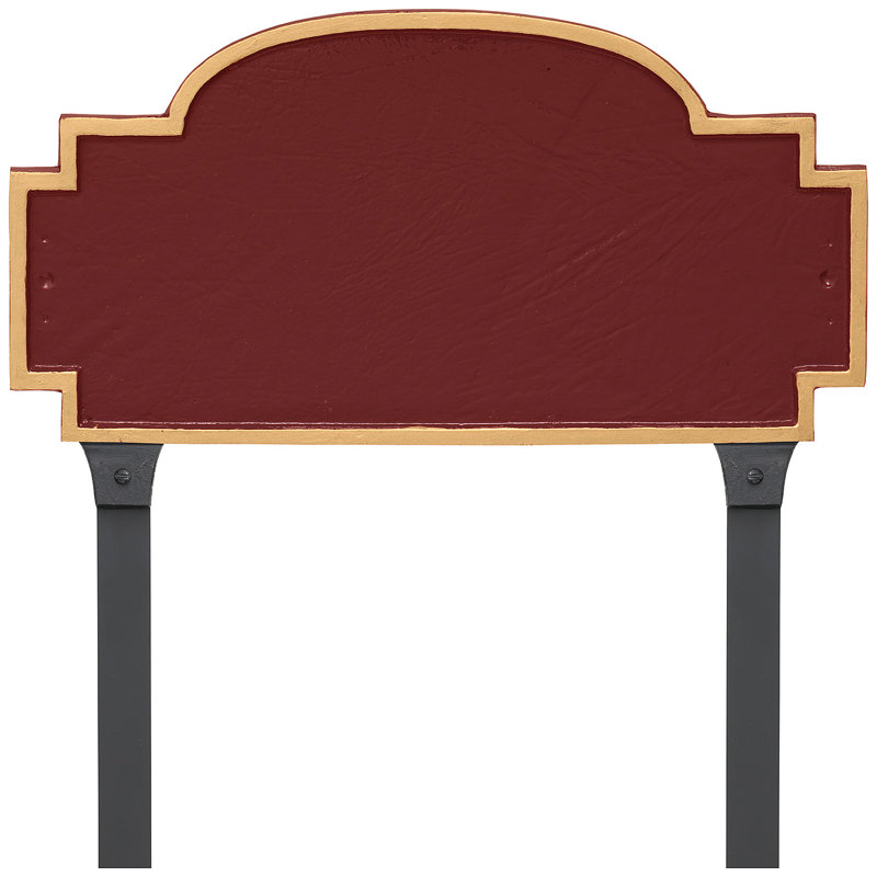 Plaque d'adresse sur 1 ligne Chesterfield, Rouge brique / Or, Oui