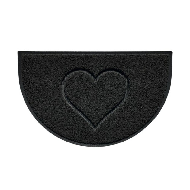 Heart Non-Slip Indoor Doormat, Black