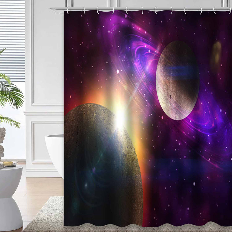 Rideau de douche à énergie solaire avec 12 crochets, L 72 po x l 78 po
