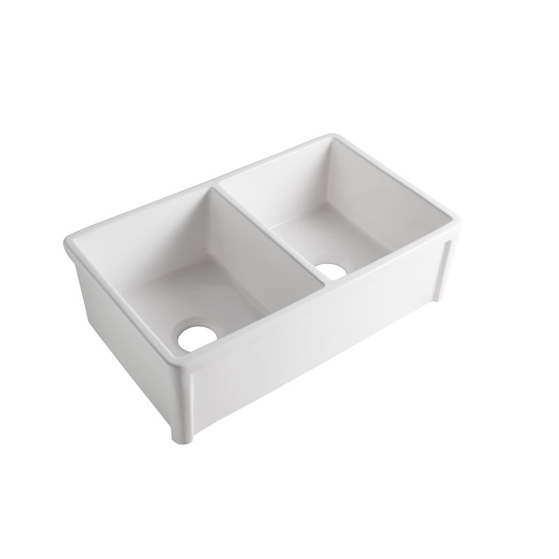 Évier de cuisine à double cuve en céramique 30 po L x 20 po