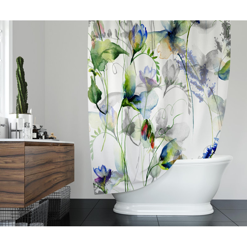 Rideau de douche simple à motif floral, H 90 po x l 70 po
