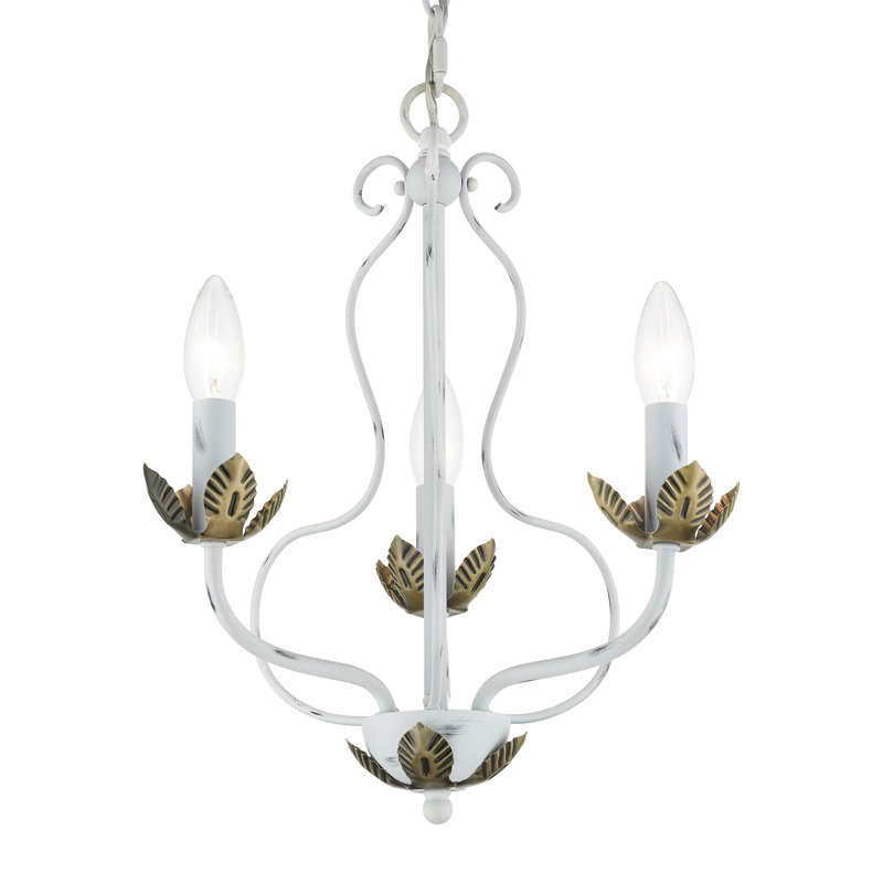 Lustre à intensité variable 3 lumières Bellamira, Blanc antique