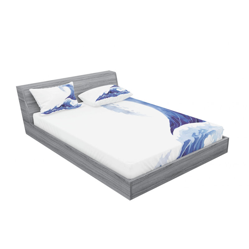 Microfiber Abstract Sheet Set, Queen Sheet Set with Fitted Sheet