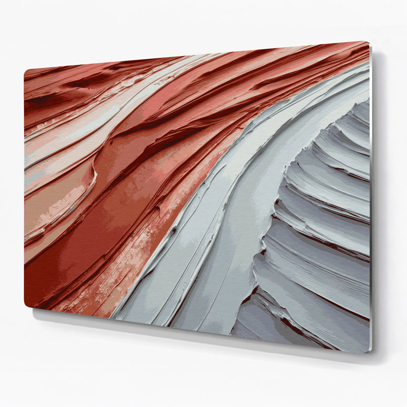 Art mural horizontal rayé en métal Mesa, H 11 po x l 14 po