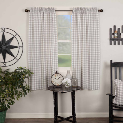 Annie Buffalo Check Lined 100% Cotton Checkered Room Darkening Rod Pocket Curtain Panels