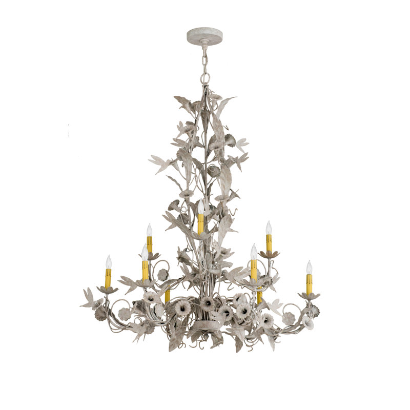Lustre de roue de style bougie 9 lumières façon bougie