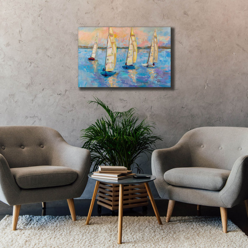 «Watch Hill 15s» par Jeanette Vertentes, art mural sur toile, H 26 po x l 40 po x P 1,5 po