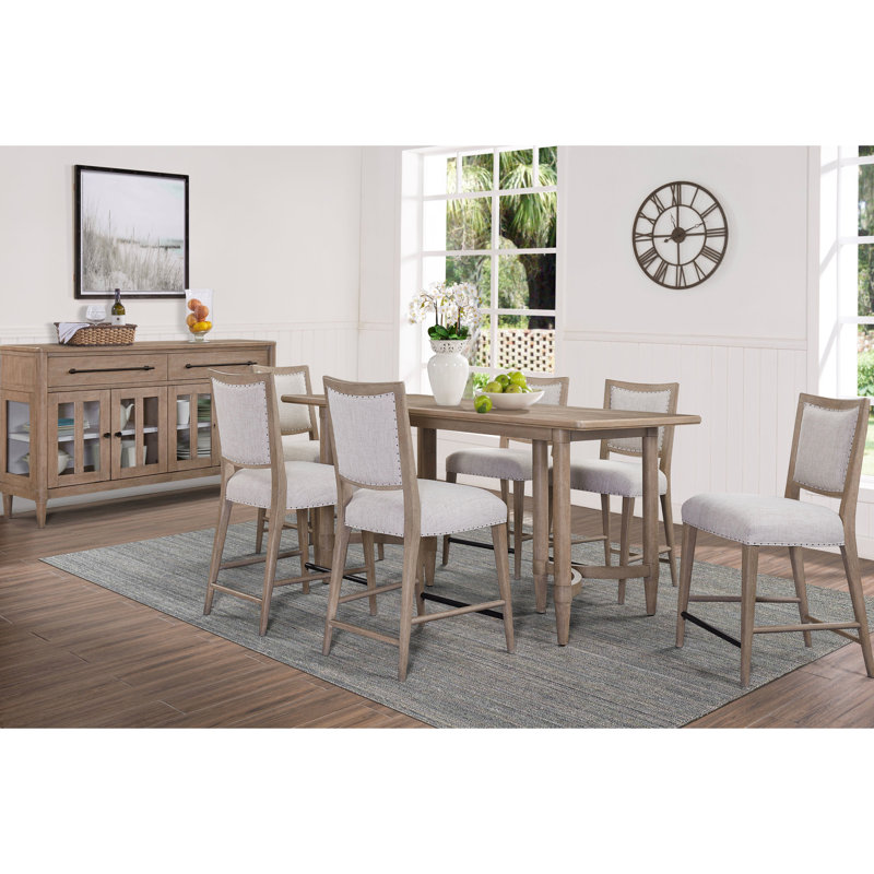 De 2 tabourets de comptoir de couleur sable - Siège rembourré pour le confort en bois massif + tabouret de hauteur 2, coloré, avec assise