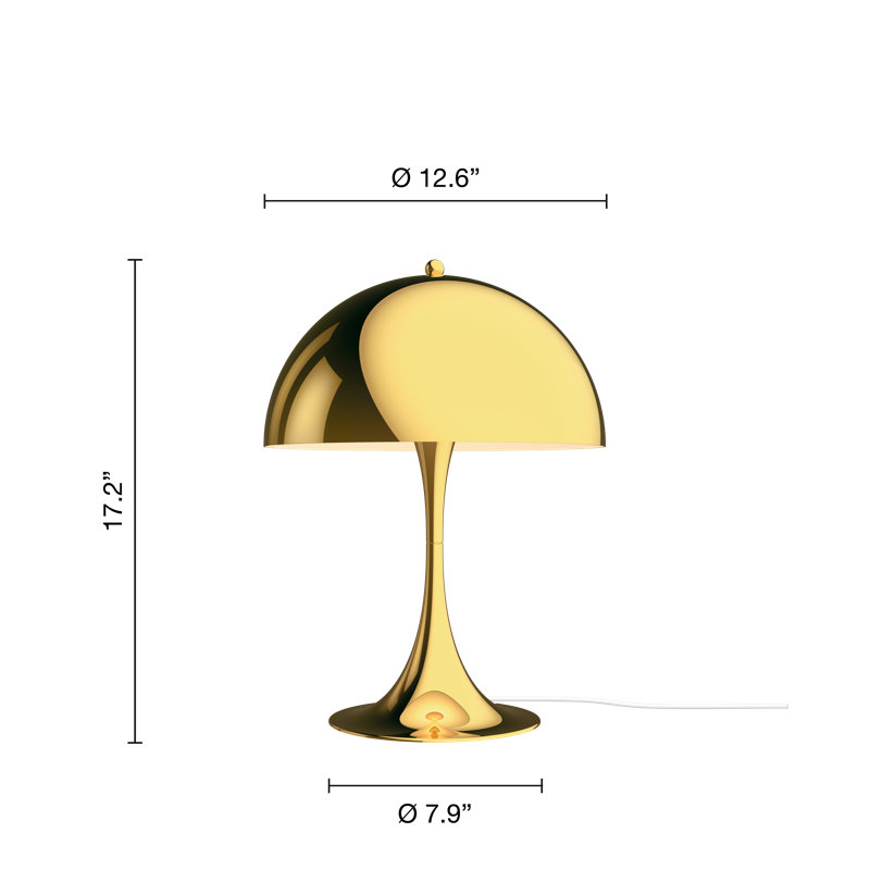 Panthella 320 Table Lamp, Brass Metalized