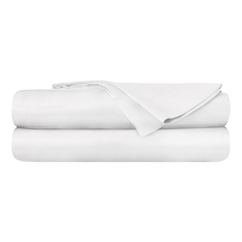 Ensemble de draps en satin de coton 100% biologique Delara certifié GOTS, agrafe longue 400TC, doux et respirant avec poche profonde
