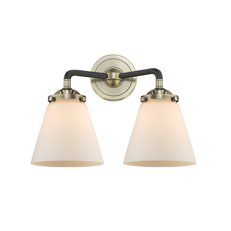 Mariel 2 - Light Dimmable Vanity Light, Matte White Cased, Incandescent , Black Antique Brass