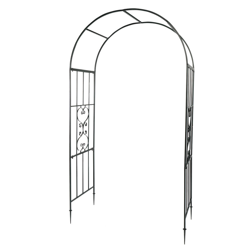 Treillis de jardin, structure de support en fer forgé à finition thermolaquée résistante à la rouille, ornement de paysage élégant pour la décoration de jardin