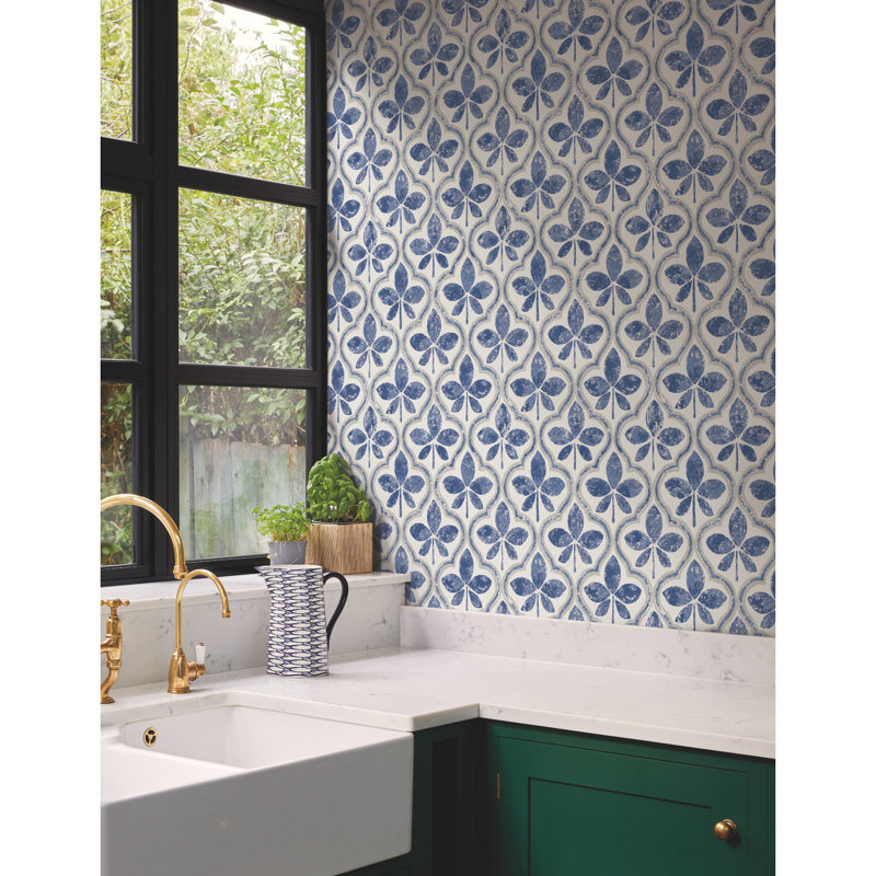 Rouleau de papier peint L 27 pi x l 27 po Algy, Bleu
