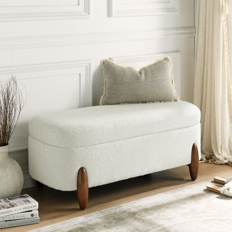 Banc repose-pieds avec rangement et coussin de siège