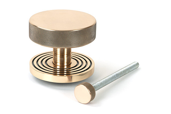 Brompton Single Dummy Door Knob , Polished Bronze