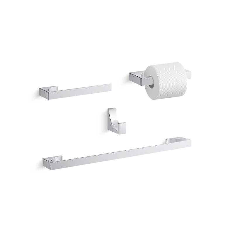 Minimal Towel Bar, 24"W, Polished Chrome