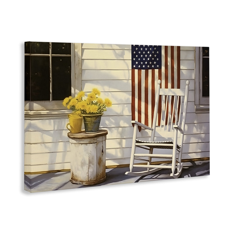 Art mural sur toile Americana Deco Scene par Petal Prints Design, H 16 po x l 24 po