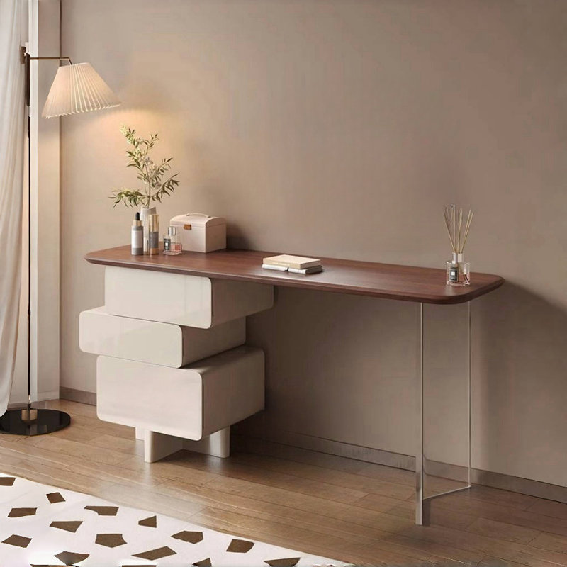 Xoey, Clear/Off White/Walnut