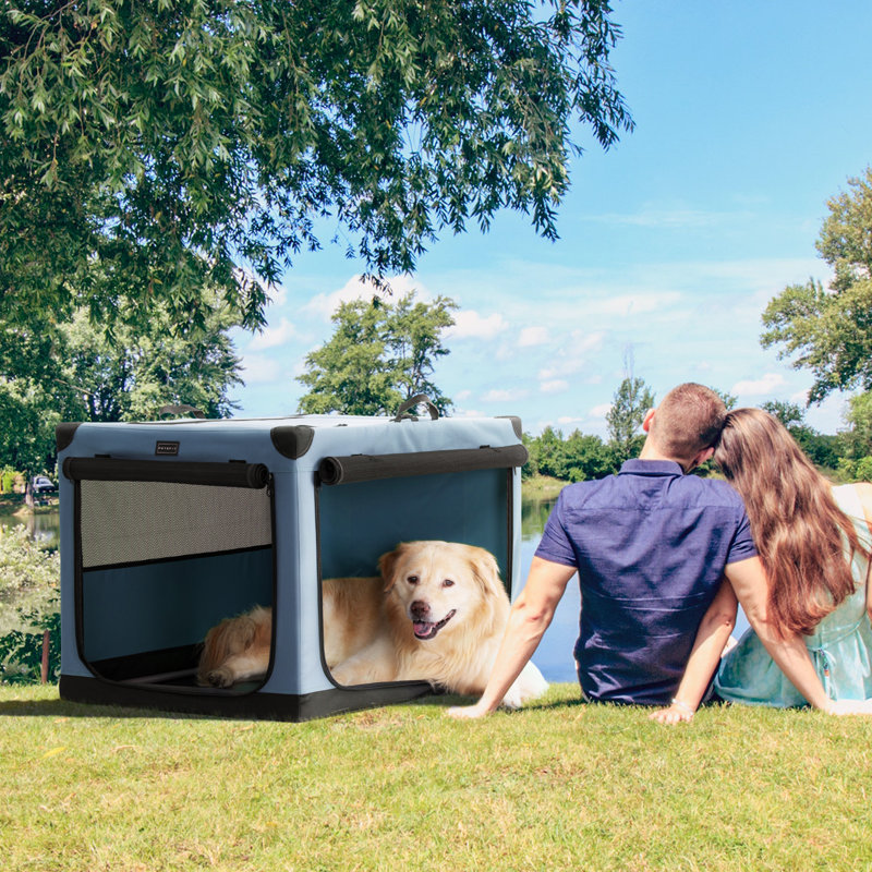 Collapsible Soft-Sided Crate with 3 Doors, Medium (36" H x 23" W x 24" D)