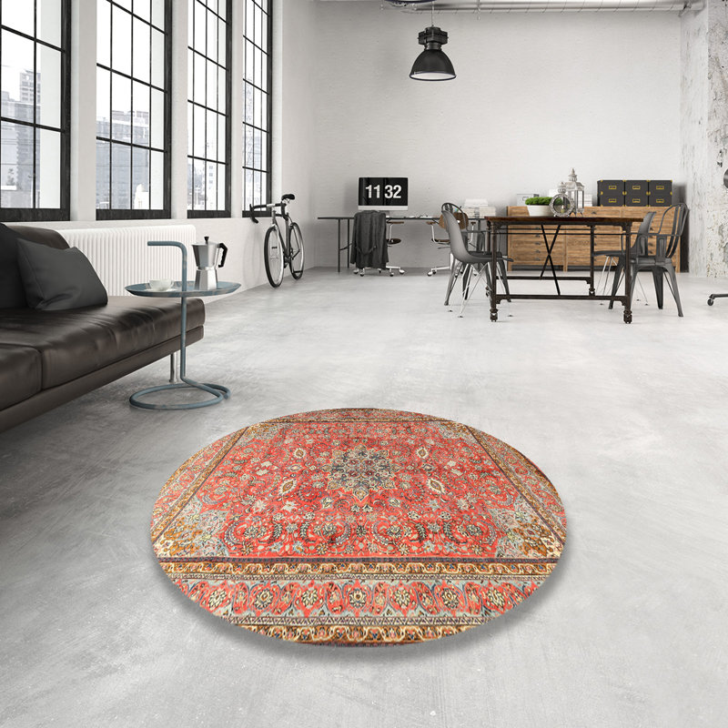 Hiro Performance Wool Oriental Indoor Rug, Round 6'