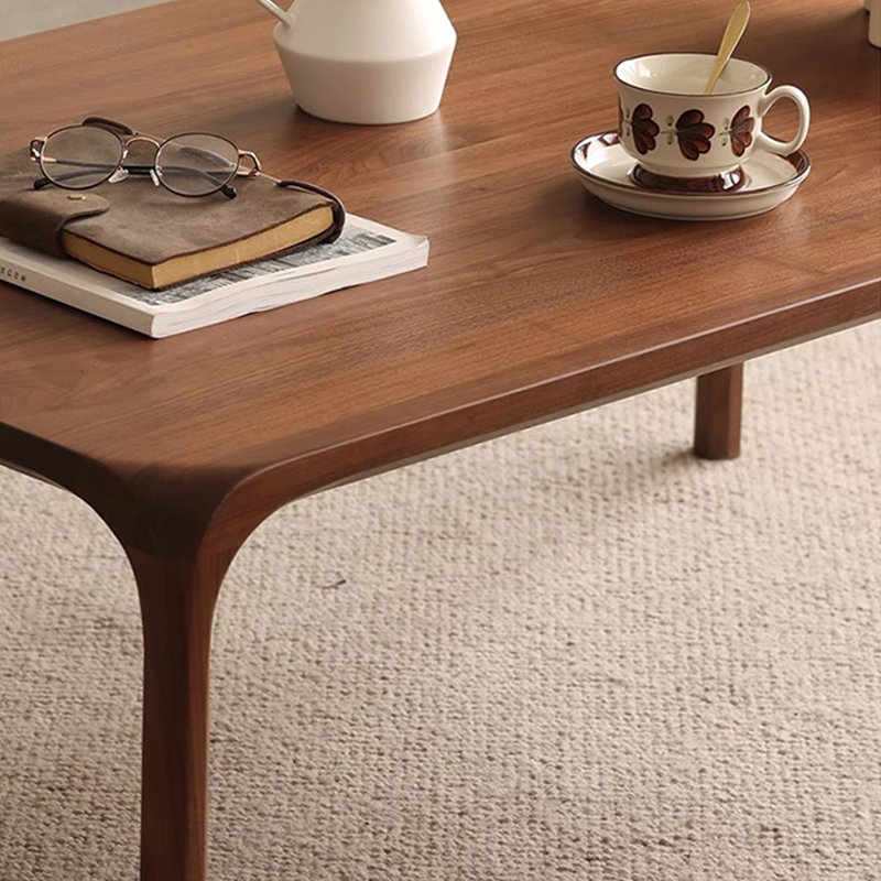 Table basse rectangulaire en noyer noir, H 17,71 po x L 47,24 po x l 27,55 po