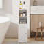 Armoire de rangement pour salle de bain, armoire de coin avec portes et tablette réglable, armoire à papier hygiénique étroite, organisateur de salle de bain pour petits espaces-1816369076-1816369075