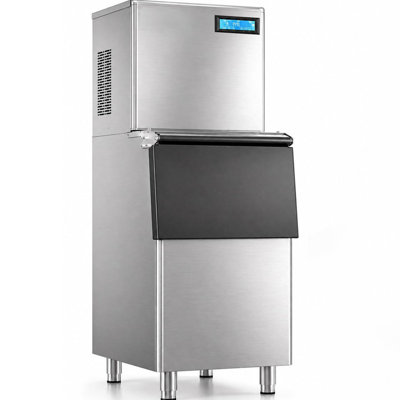 Commercial Ice Maker Machine 800Lbs Output, Stainless Steel Split-System with 450Lbs Storage, Self-Cleaning LCD Display for Bar & Cafe