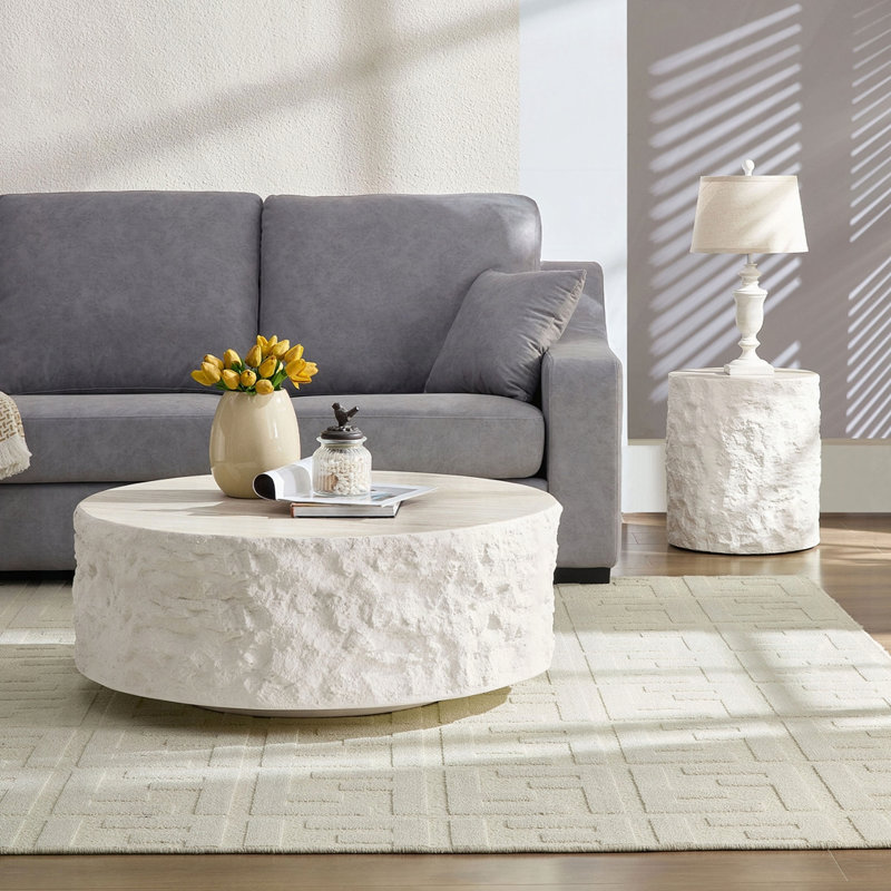 Table basse ronde en fibre de verre