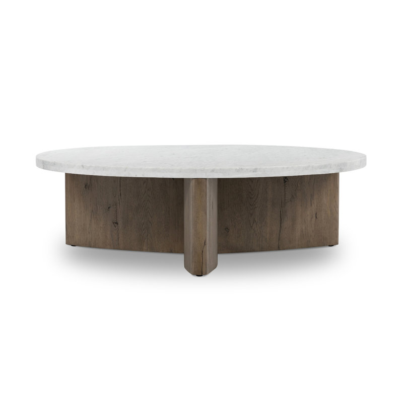 Toli Marble Coffee Table, Light Gray/Brown