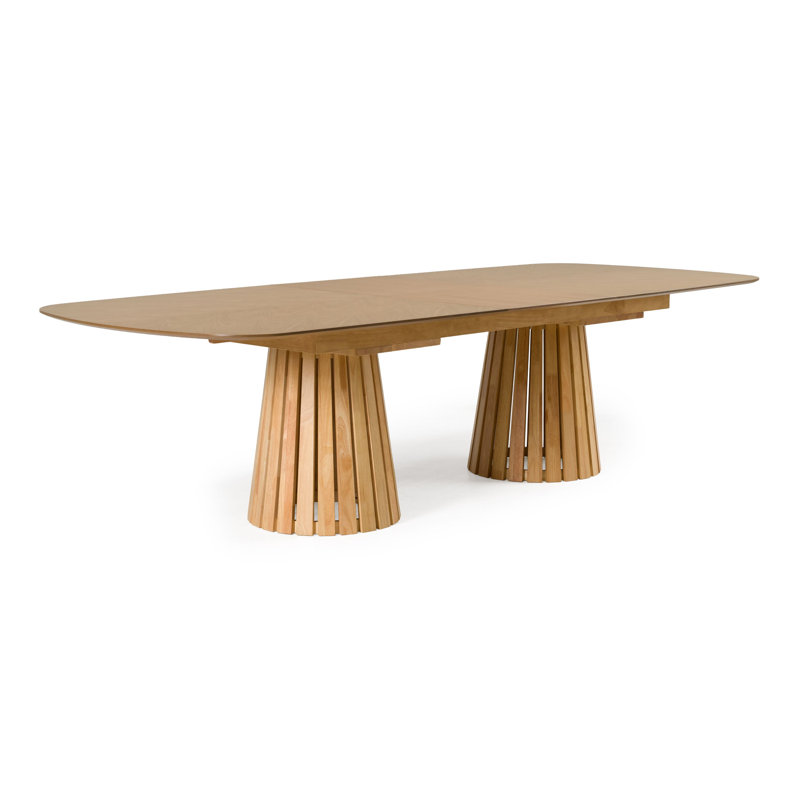 Darien - Mid-century Modern Extendable Dining Set, Natural Oak