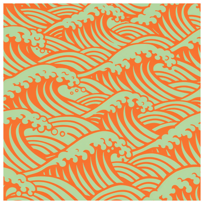 Housses de couette Orange Ocean Waves, Très grand lit