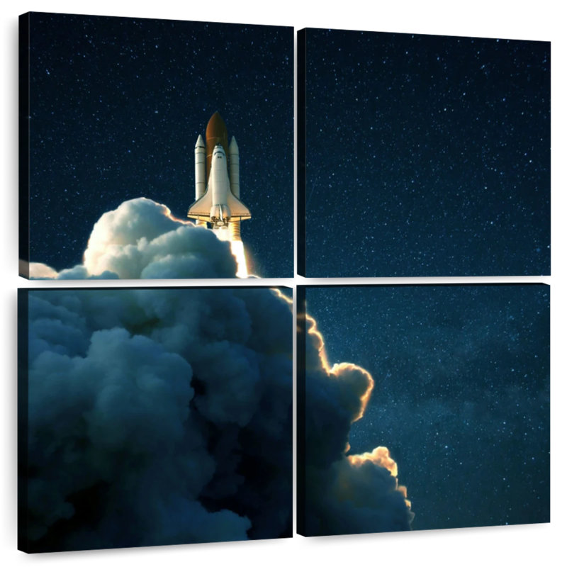 Oberle Starry Space Shuttle Launch, 18" H x 18" W