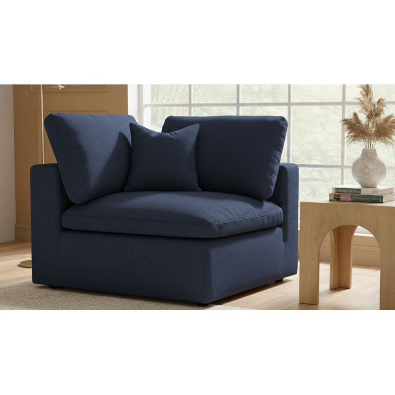 Fauteuil d'appoint Burrows Aiobha, Mélange de lin bleu marine