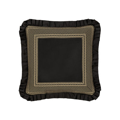 Brunello - Coussin décoratif carré noir et doré 20 po