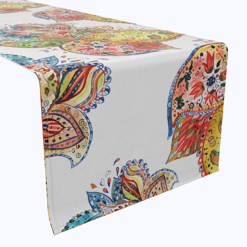 Table Runner, 100% Cotton, Floral 213, 90" x 16"