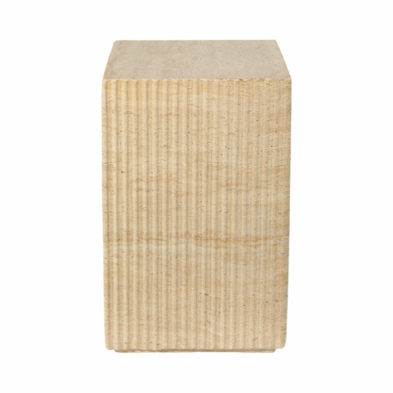 Latitude Run® Beige Concrete Accent Table - Durable 19" Square Home Decor Piece For A Modern Touch To Any Room
