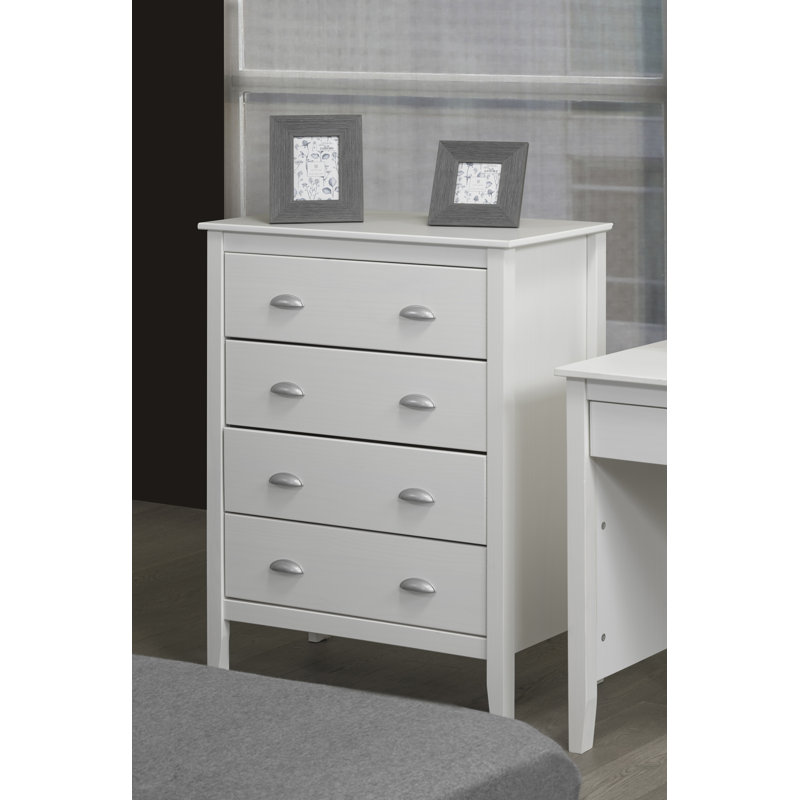 Commode à 4 tiroirs l 30 po Shenna, Blanc