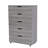 Gray  5-Drawer Dresser with Wheels – Modern Storage Cabinet-461402756