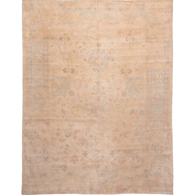 Oushak Hand Knotted Silk Floral Area Rug