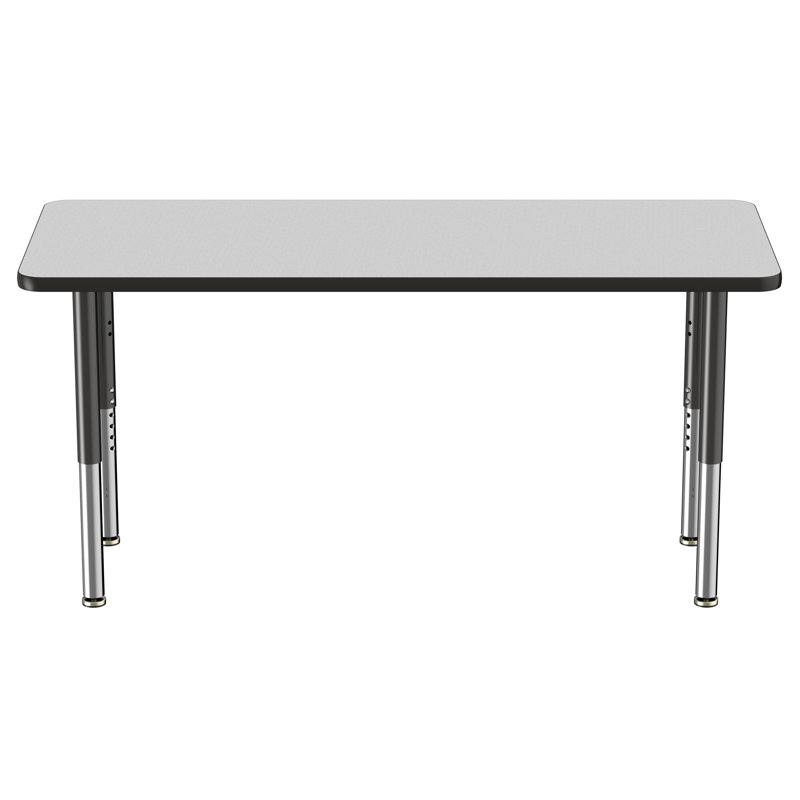 Table d'activité rectangulaire à hauteur réglable en forme de T, 24 po x 60 po, Gris / Noir, Super