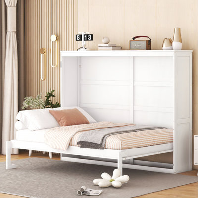 Full Size Murphy Bed Wall Bed,White