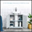 Armoire de rangement en U à piédestal avec tablette réglable Kleankin, gris-1819354628